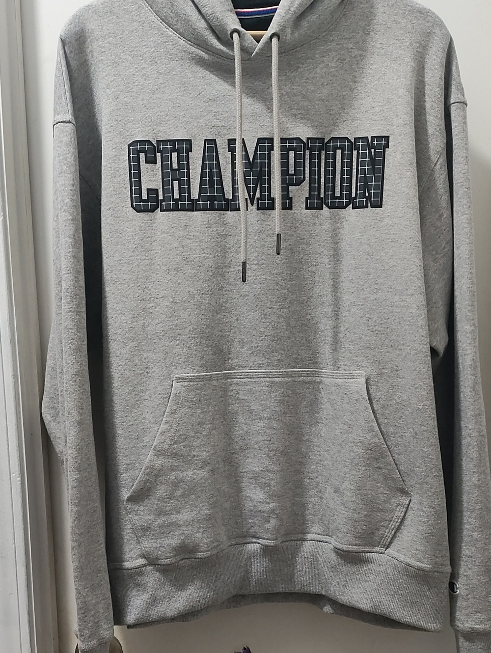 Champion Men's Gray Pullover Hoodie - Champion Logo